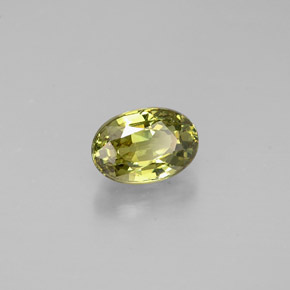 0.67 ct Yellow Demantoid Garnet Stone, Natural Demantoid Garnet in Oval Facet Shape for Sale