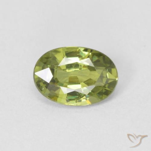 0.60ct Natural Medium Light Green Demantoid Garnet, Oval, VS