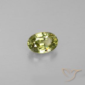 0.57 ct Yellow Demantoid Garnet Stone, Natural Demantoid Garnet in Oval Facet Shape for Sale