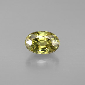 0.68 ct Green Demantoid Garnet Gemstone, Demantoid Garnet Gem in Oval Facet Shape for Sale.