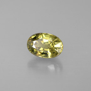 0.68 ct Green Demantoid Garnet Stone, Natural Demantoid Garnet in Oval Facet Shape for Sale