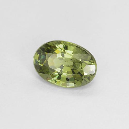 0.58 ct Yellow Demantoid Garnet Stone, Natural Demantoid Garnet in Oval Facet Shape for Sale