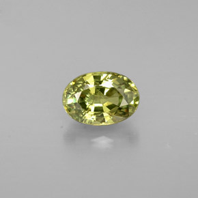 0.66 ct Green Demantoid Garnet Gemstone, Demantoid Garnet Gem in Oval Facet Shape for Sale.