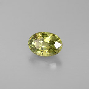 0.66 ct Green Demantoid Garnet Stone, Natural Demantoid Garnet in Oval Facet Shape for Sale