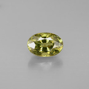 0.74 ct Green Demantoid Garnet Gemstone, Demantoid Garnet Gem in Oval Facet Shape for Sale.