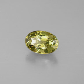 0.74 ct Green Demantoid Garnet Stone, Natural Demantoid Garnet in Oval Facet Shape for Sale