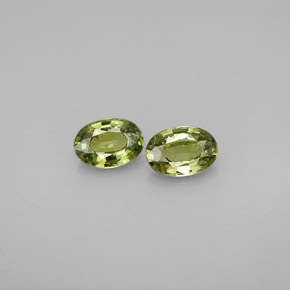 0.99 ct Green Demantoid Garnet Gemstone, Demantoid Garnet Gem in Oval Facet Shape for Sale.
