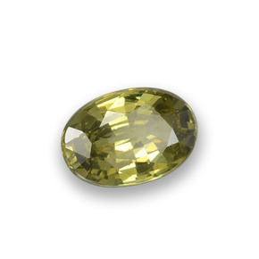 0.56 ct Green Demantoid Garnet Stone, Natural Demantoid Garnet in Oval Facet Shape for Sale