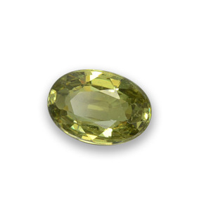 0.53 ct Green Demantoid Garnet Stone, Natural Demantoid Garnet in Oval Facet Shape for Sale
