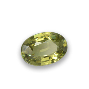 0.54 ct Green Demantoid Garnet Stone, Natural Demantoid Garnet in Oval Facet Shape for Sale