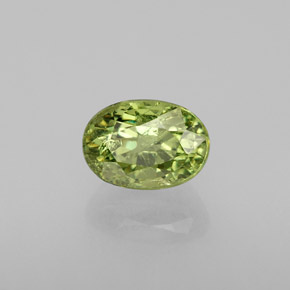 0.80 ct Green Demantoid Garnet Stone, Natural Demantoid Garnet in Oval Facet Shape for Sale