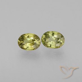 0.65 ctw Yellow Demantoid Garnet Stones, Natural Demantoid Garnet in Oval Facet Shape for Sale