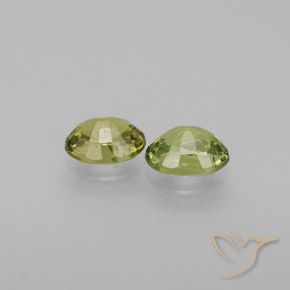 Demantoid Garnet Gemstones in 4.7 x 3.5 mm Size for Sale, Demantoid Garnet Stones in Greenish Yellow Color