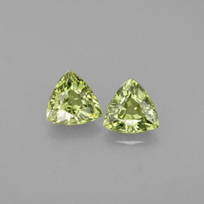 1.09 ct Green Demantoid Garnet Gemstone, Demantoid Garnet Gem in Trillion Facet Shape for Sale.