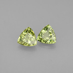 1.09 ct Green Demantoid Garnet Stone, Natural Demantoid Garnet in Trillion Facet Shape for Sale