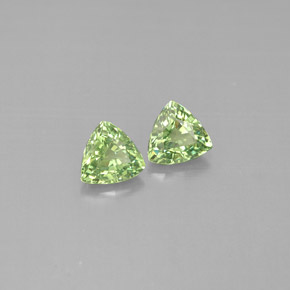 0.86 ct Green Demantoid Garnet Stone, Natural Demantoid Garnet in Trillion Facet Shape for Sale
