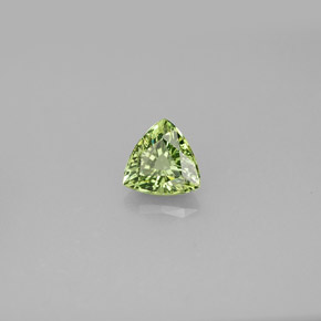 0.77 ct Green Demantoid Garnet Stone, Natural Demantoid Garnet in Trillion Facet Shape for Sale
