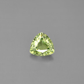 0.57 ct Green Demantoid Garnet Gemstone, Demantoid Garnet Gem in Trillion Facet Shape for Sale.