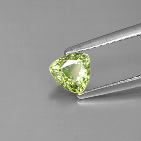 0.57 ct Green Demantoid Garnet Stone, Natural Demantoid Garnet in Trillion Facet Shape for Sale