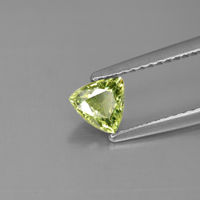 0.56 ct Green Demantoid Garnet Stone, Natural Demantoid Garnet in Trillion Facet Shape for Sale