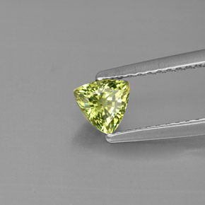 0.53 ct Green Demantoid Garnet Stone, Natural Demantoid Garnet in Trillion Facet Shape for Sale