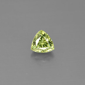 0.55 ct Green Demantoid Garnet Gemstone, Demantoid Garnet Gem in Trillion Facet Shape for Sale.