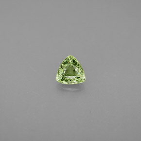 0.35 ct Green Demantoid Garnet Gemstone, Demantoid Garnet Gem in Trillion Facet Shape for Sale.