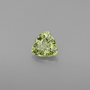0.68 ct Green Demantoid Garnet Stone, Natural Demantoid Garnet in Trillion Facet Shape for Sale