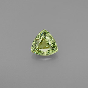 0.70 ct Green Demantoid Garnet Gemstone, Demantoid Garnet Gem in Trillion Facet Shape for Sale.