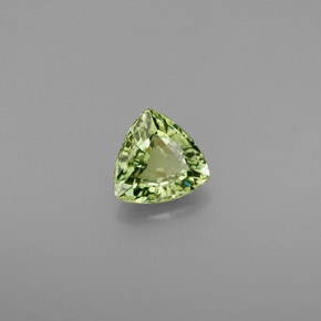 0.70 ct Green Demantoid Garnet Stone, Natural Demantoid Garnet in Trillion Facet Shape for Sale