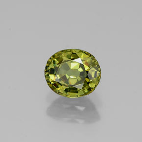 0.88 ct Green Demantoid Garnet Stone, Natural Demantoid Garnet in Oval Facet Shape for Sale