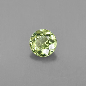 0.47 ct Green Demantoid Garnet Stone, Natural Demantoid Garnet in Round Facet Shape for Sale