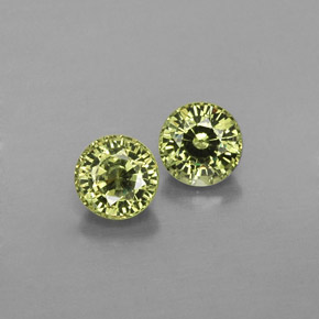 0.87 ct Yellow Demantoid Garnet Gemstone, Demantoid Garnet Gem in Round Facet Shape for Sale.