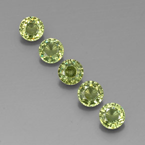 1.73 ctw Green Demantoid Garnet Gemstones, Demantoid Garnet Gems in Round Facet Shape for Sale.