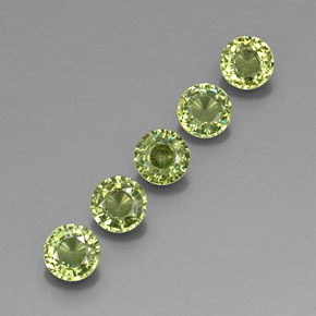 1.73 ctw Green Demantoid Garnet Stones, Natural Demantoid Garnet in Round Facet Shape for Sale
