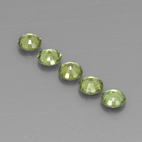 Demantoid Garnet Gemstones in 4.3 mm Size for Sale, Demantoid Garnet Stones in Warm Green  Color