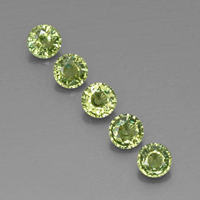 1.79 ctw Green Demantoid Garnet Gemstones, Demantoid Garnet Gems in Round Facet Shape for Sale.