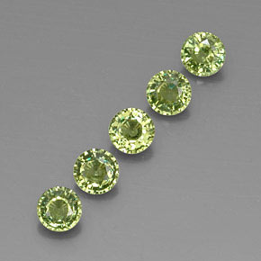 1.79 ctw Green Demantoid Garnet Stones, Natural Demantoid Garnet in Round Facet Shape for Sale