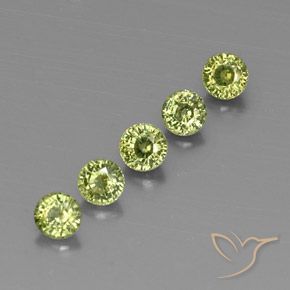 1.79 ctw Green Demantoid Garnet Stones, Natural Demantoid Garnet in Round Facet Shape for Sale