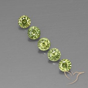 1.63ctw Natural Olive Green  Demantoid Garnet, Round, VVS-VS