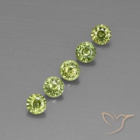 1.63 ctw Green Demantoid Garnet Stones, Natural Demantoid Garnet in Round Facet Shape for Sale