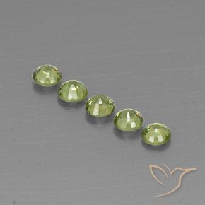 Demantoid Garnet Gemstones in 4 mm (calibrated) Size for Sale, Demantoid Garnet Stones in Olive Green  Color