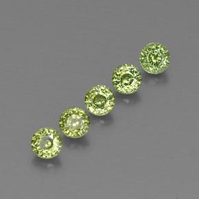 2.16 ctw Green Demantoid Garnet Stones, Natural Demantoid Garnet in Round Facet Shape for Sale