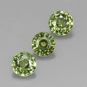 1.40 ct Yellow Demantoid Garnet Gemstone, Demantoid Garnet Gem in Round Facet Shape for Sale.