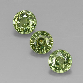 1.40 ct Yellow Demantoid Garnet Stone, Natural Demantoid Garnet in Round Facet Shape for Sale