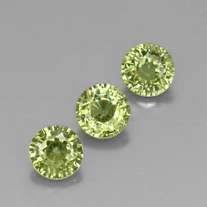 1.14 ctw Green Demantoid Garnet Gemstones, Demantoid Garnet Gems in Round Facet Shape for Sale.