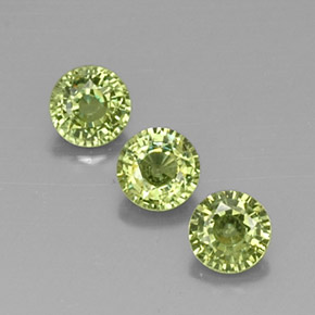 1.14 ctw Green Demantoid Garnet Stones, Natural Demantoid Garnet in Round Facet Shape for Sale