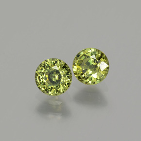 0.82 ct Green Demantoid Garnet Stone, Natural Demantoid Garnet in Round Facet Shape for Sale