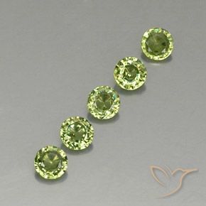 1.33 ctw Green Demantoid Garnet Stones, Natural Demantoid Garnet in Round Facet Shape for Sale