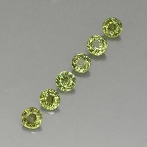1.62 ctw Green Demantoid Garnet Stones, Natural Demantoid Garnet in Round Facet Shape for Sale